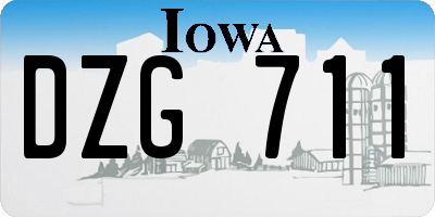 IA license plate DZG711