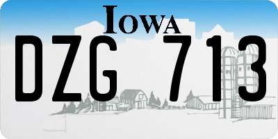 IA license plate DZG713