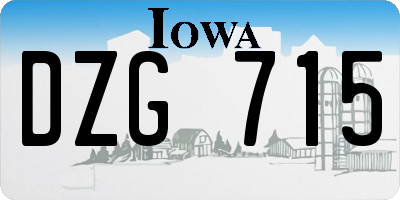IA license plate DZG715
