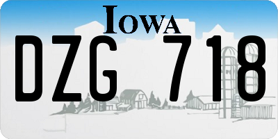 IA license plate DZG718