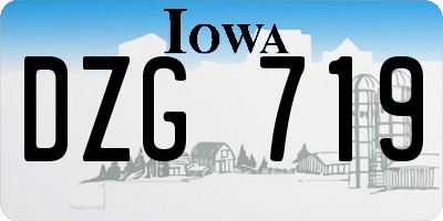 IA license plate DZG719