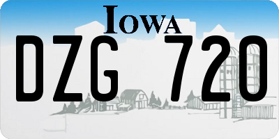 IA license plate DZG720