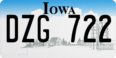 IA license plate DZG722