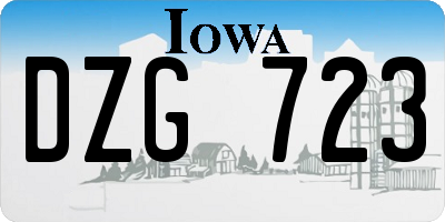 IA license plate DZG723
