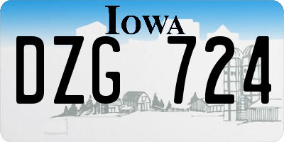 IA license plate DZG724