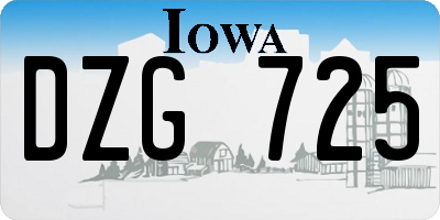 IA license plate DZG725