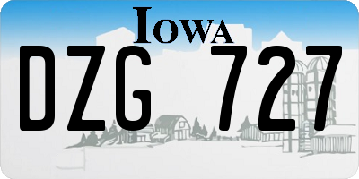 IA license plate DZG727