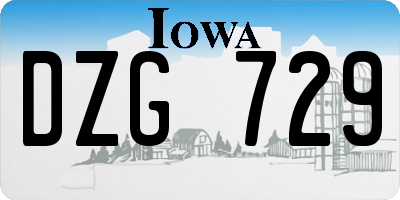 IA license plate DZG729
