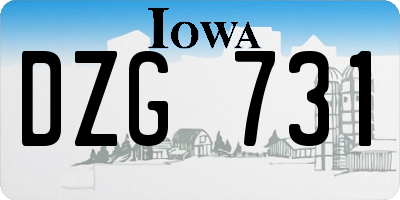 IA license plate DZG731