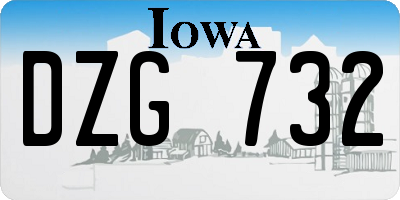 IA license plate DZG732