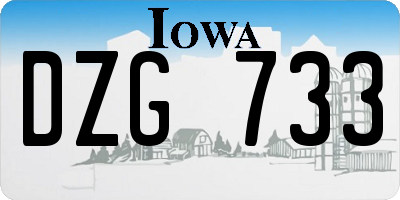 IA license plate DZG733