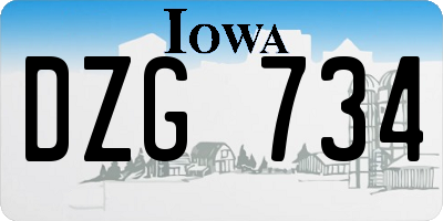 IA license plate DZG734