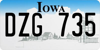 IA license plate DZG735
