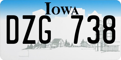 IA license plate DZG738