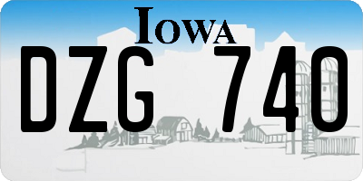 IA license plate DZG740