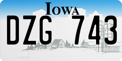 IA license plate DZG743