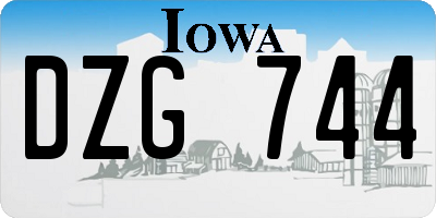 IA license plate DZG744