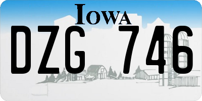 IA license plate DZG746
