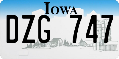 IA license plate DZG747