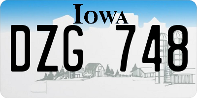 IA license plate DZG748