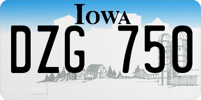 IA license plate DZG750
