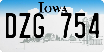 IA license plate DZG754
