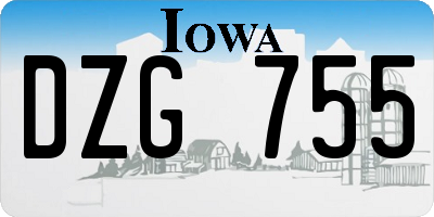 IA license plate DZG755