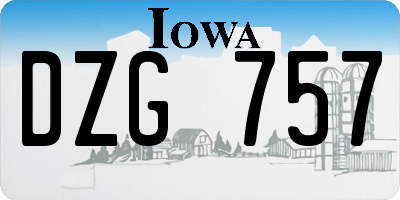 IA license plate DZG757