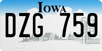 IA license plate DZG759