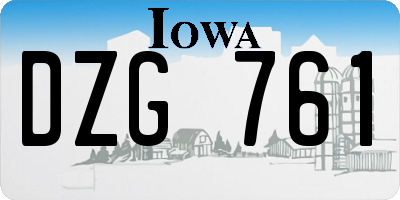 IA license plate DZG761