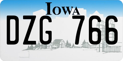IA license plate DZG766