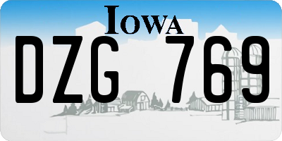 IA license plate DZG769
