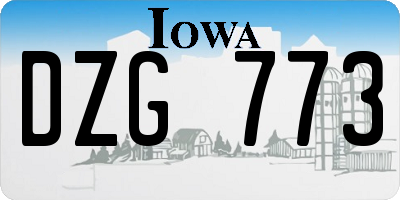 IA license plate DZG773