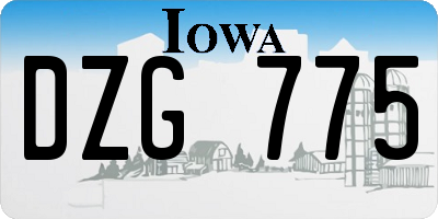 IA license plate DZG775