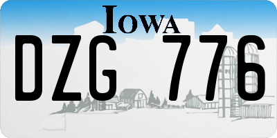 IA license plate DZG776