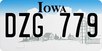 IA license plate DZG779