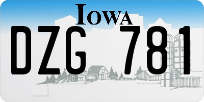 IA license plate DZG781