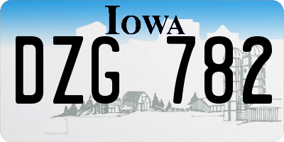 IA license plate DZG782