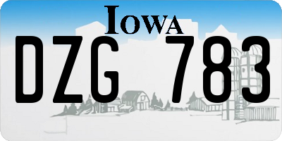 IA license plate DZG783