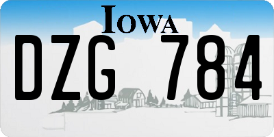 IA license plate DZG784