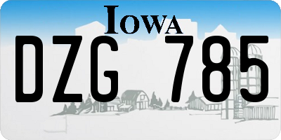 IA license plate DZG785