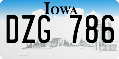 IA license plate DZG786