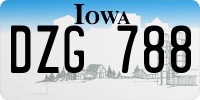 IA license plate DZG788