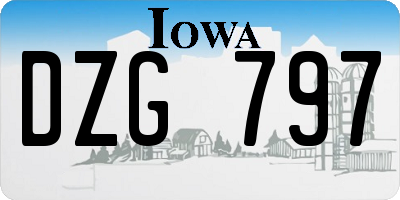 IA license plate DZG797
