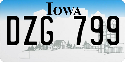 IA license plate DZG799