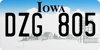 IA license plate DZG805