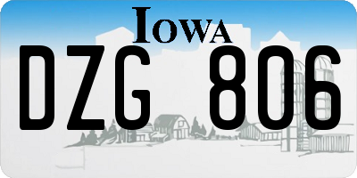 IA license plate DZG806
