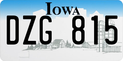 IA license plate DZG815