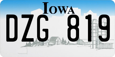 IA license plate DZG819