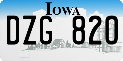 IA license plate DZG820